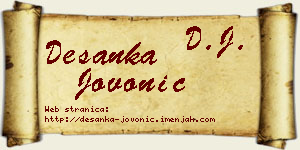 Desanka Jovonić vizit kartica